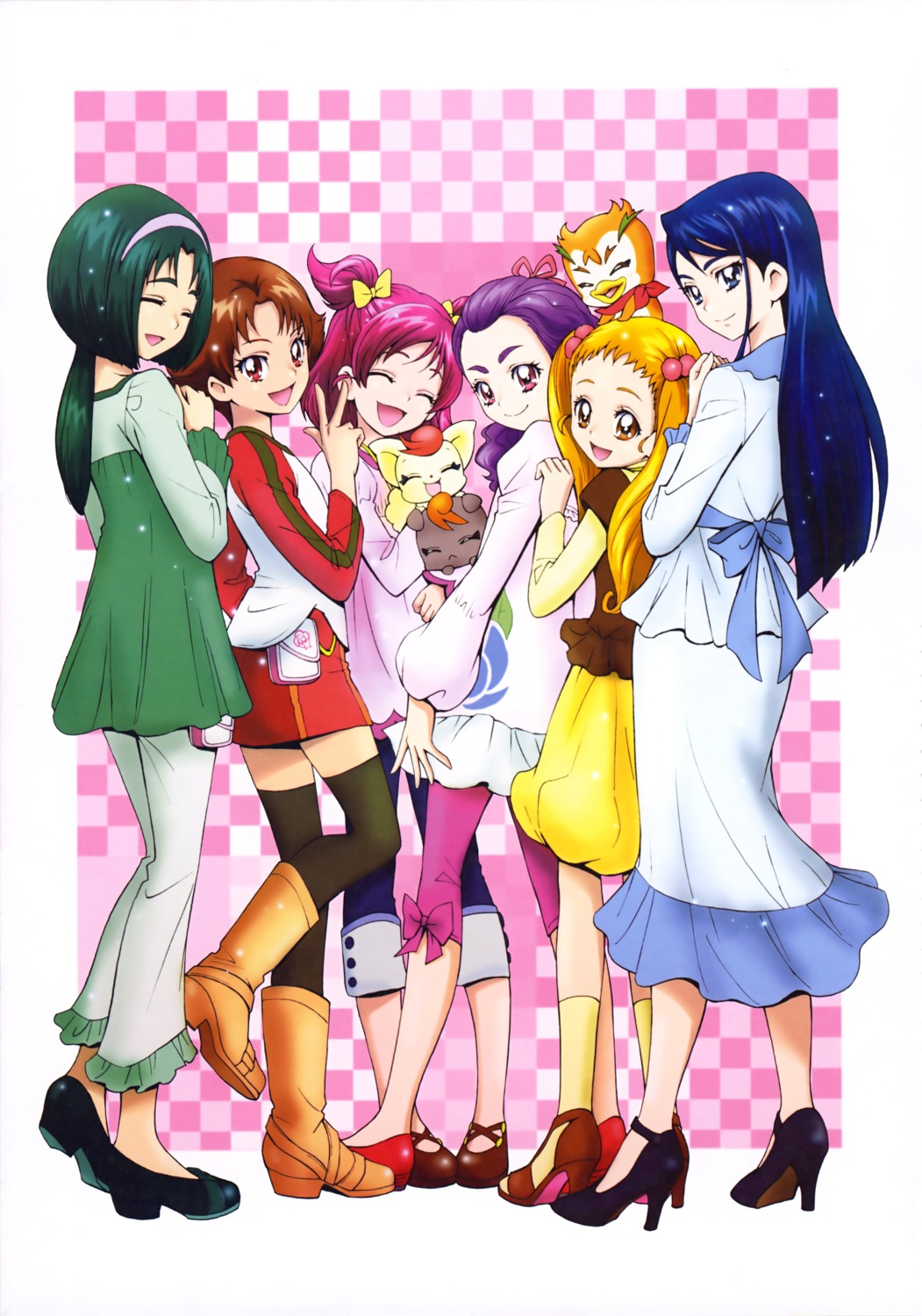 akimoto_komachi, coco_(yes!_precure_5), dress, heels, kamikita_futago, kasugano_urara, minazuki_karen, natsuki_rin