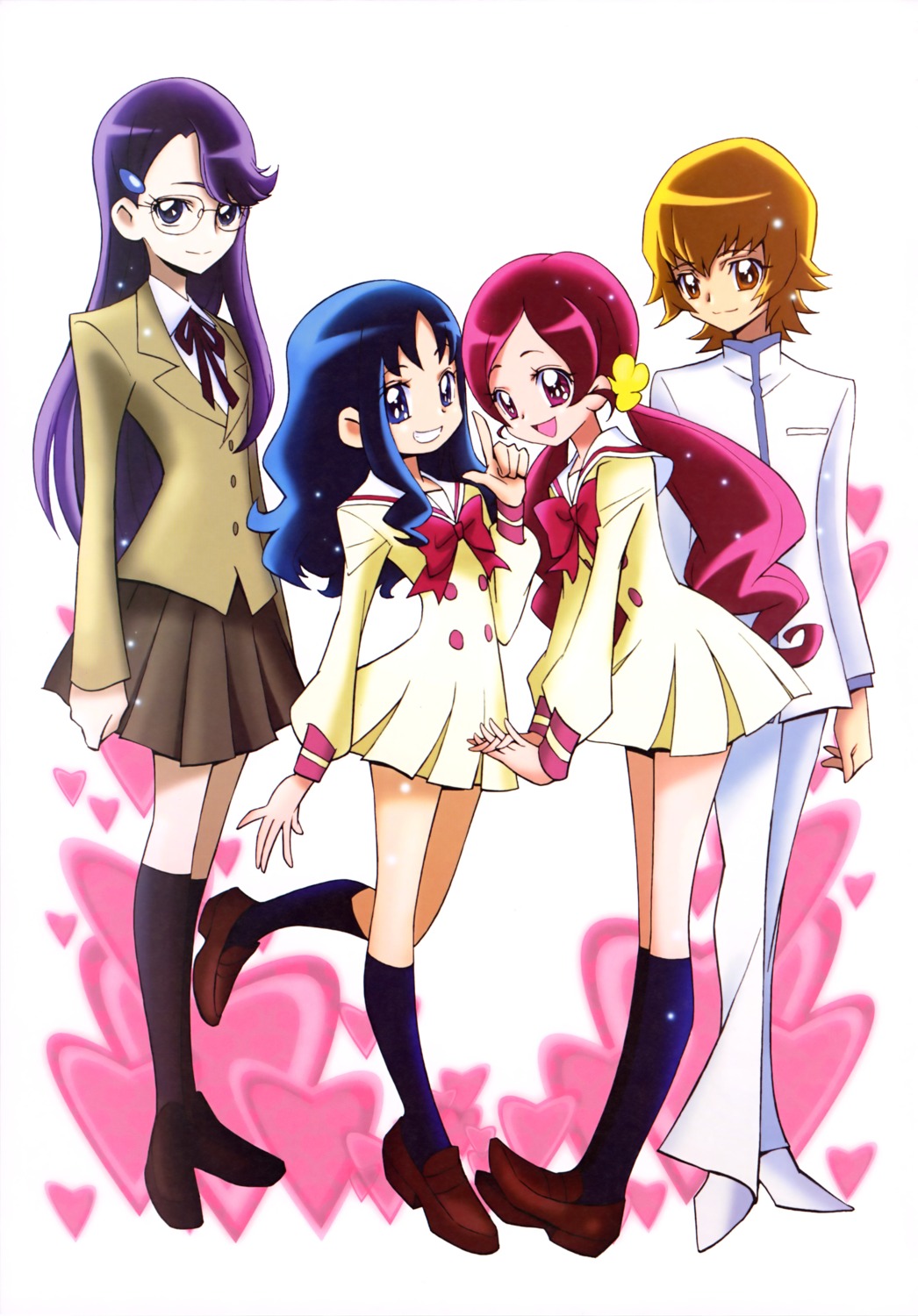 hanasaki_tsubomi, heartcatch_precure!, kamikita_futago, kurumi_erika, megane, myoudouin_itsuki, precure, seifuku