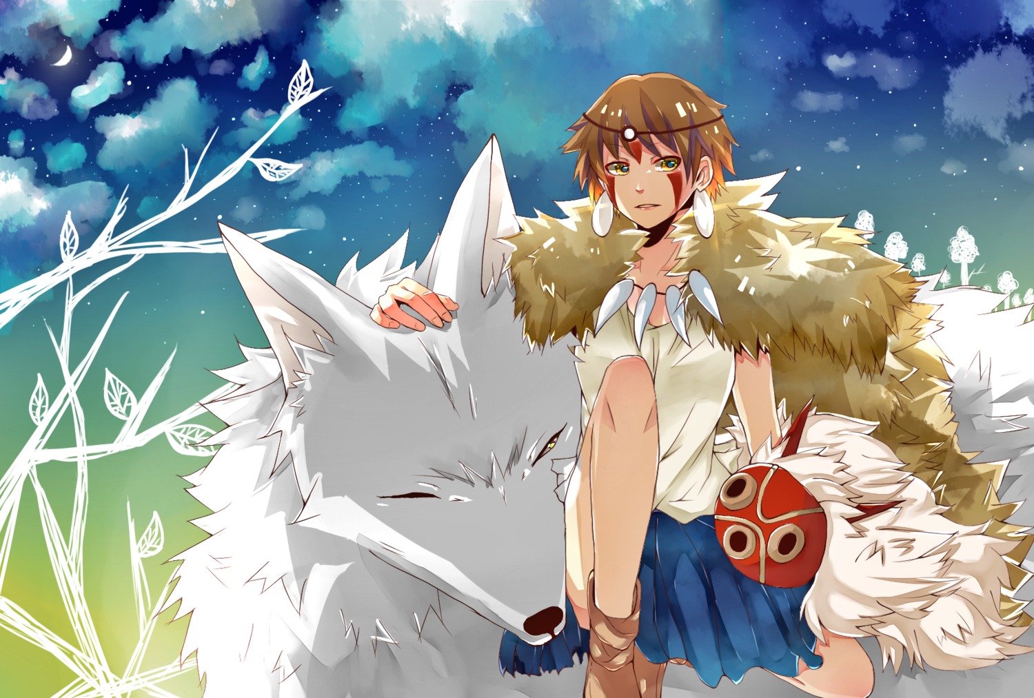inko_(pixiv_4150047), mononoke_hime, moro_no_kimi, san
