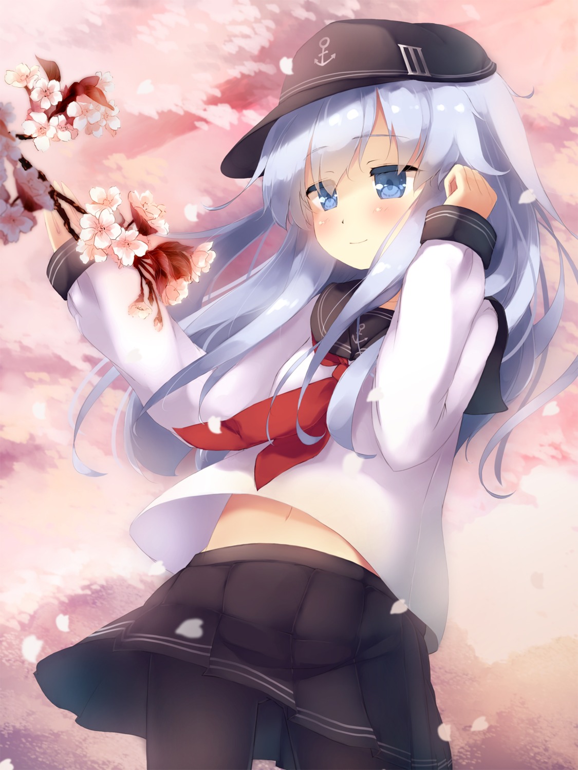 gengetsu_chihiro, hibiki_(kancolle), kantai_collection, pantyhose, seifuku