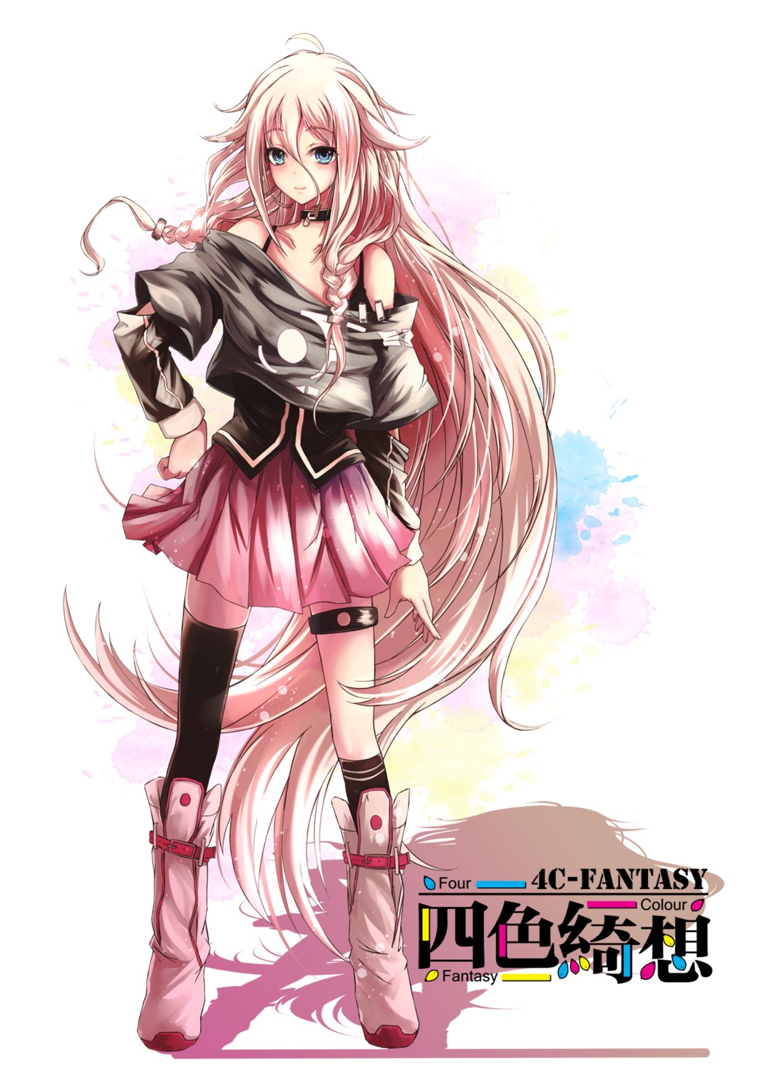 bra, garter, ia_(vocaloid), jianren, thighhighs, vocaloid