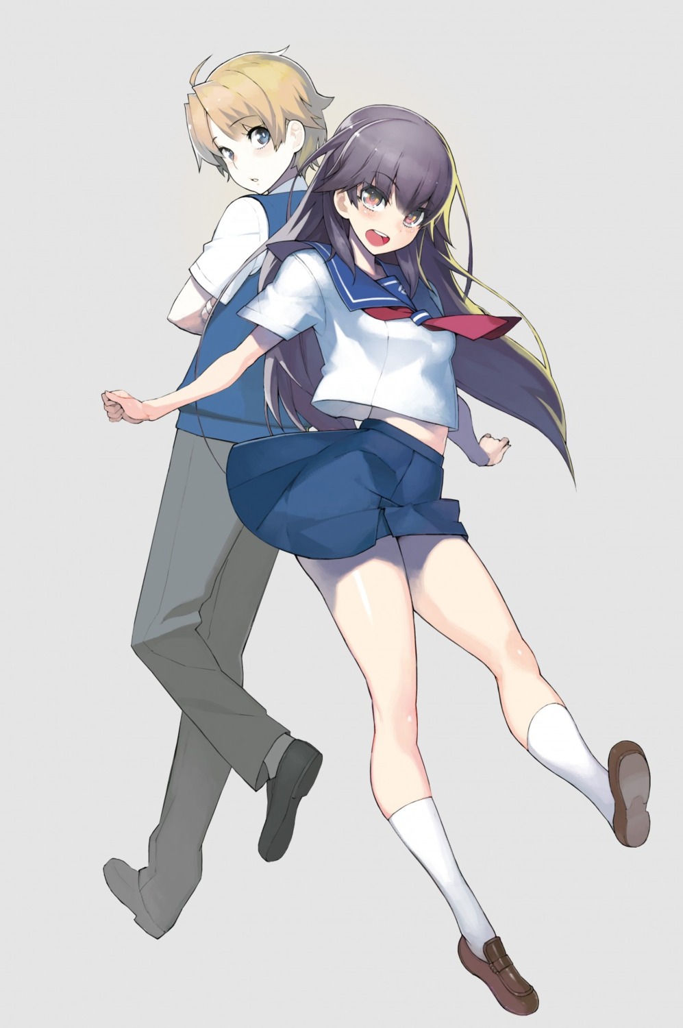 haruchika, homura_chika, kamijou_haruta, seifuku