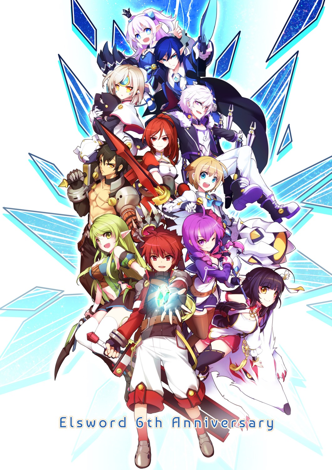 add_(elsword), aisha_(elsword), ara_haan, armor, chung_(elsword), ciel_(elsword), cleavage, elesis