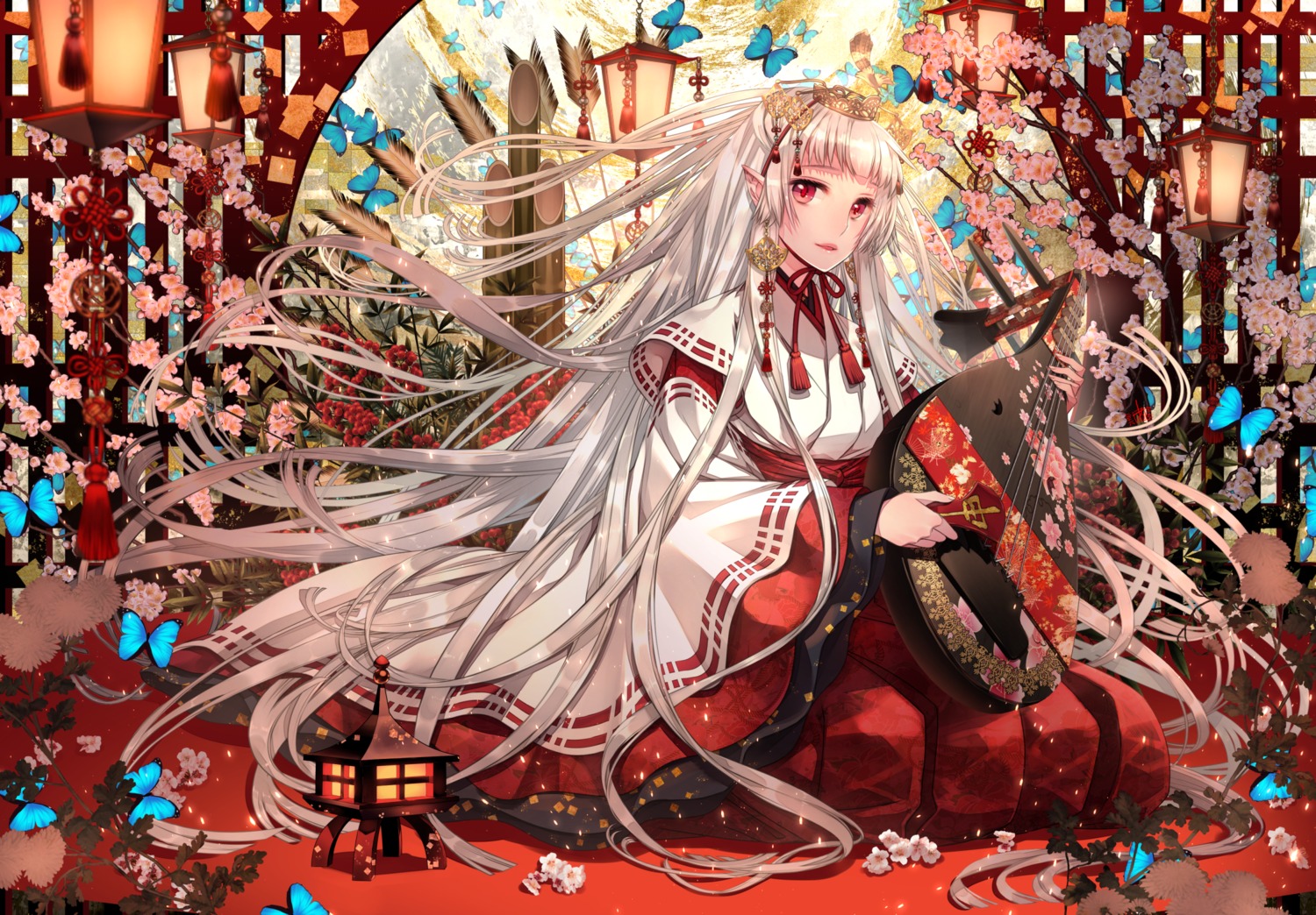 asian_clothes, pointy_ears, shijuuhachi