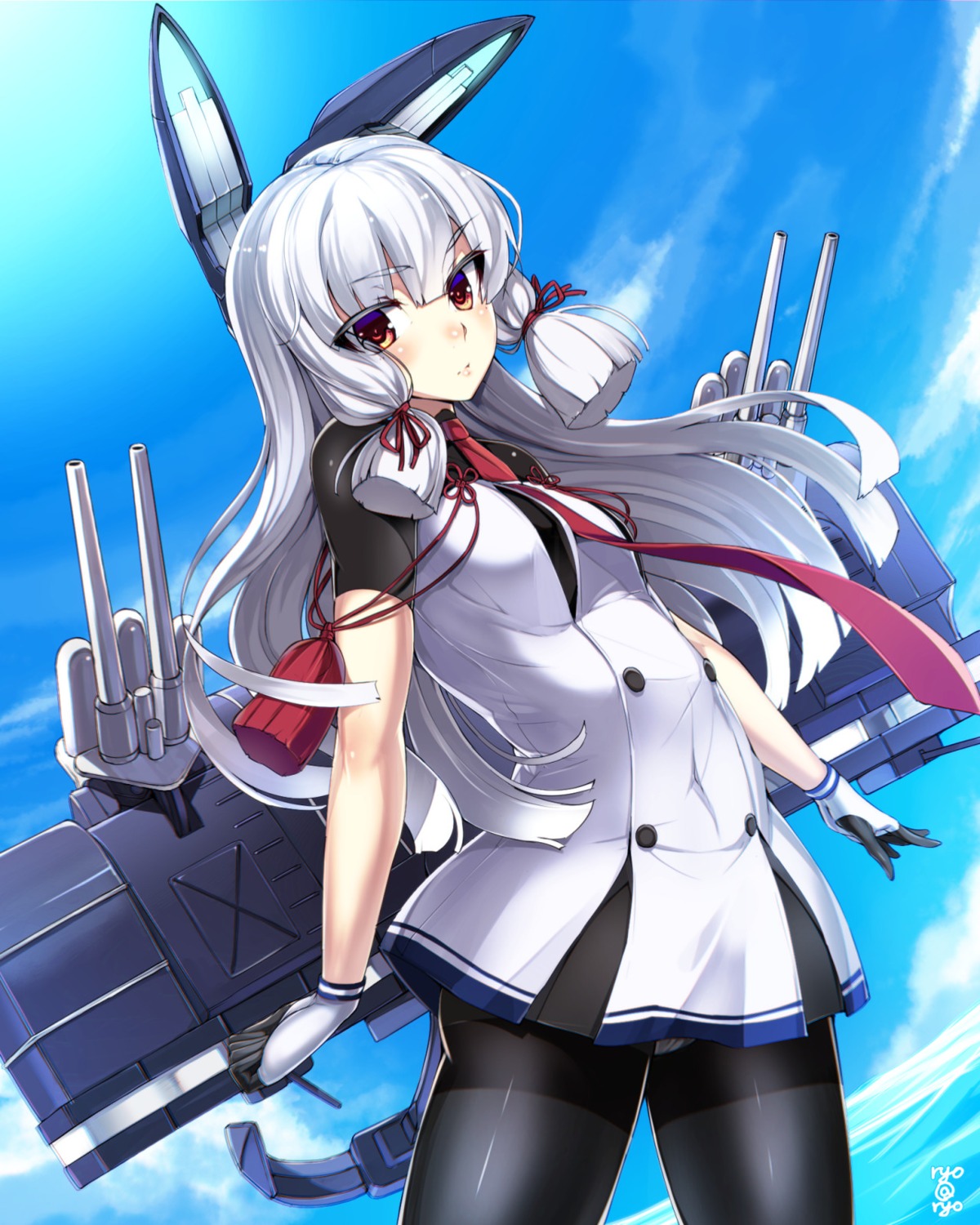 kantai_collection, murakumo_(kancolle), pantsu, pantyhose, ryou@ryou