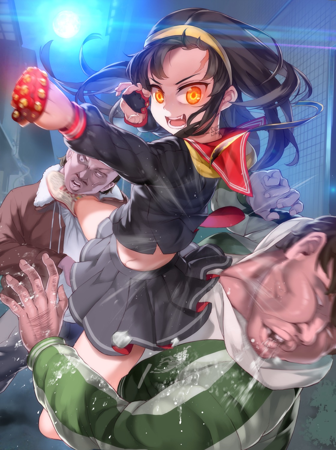 gang_road_joker, seifuku, tattoo, xil