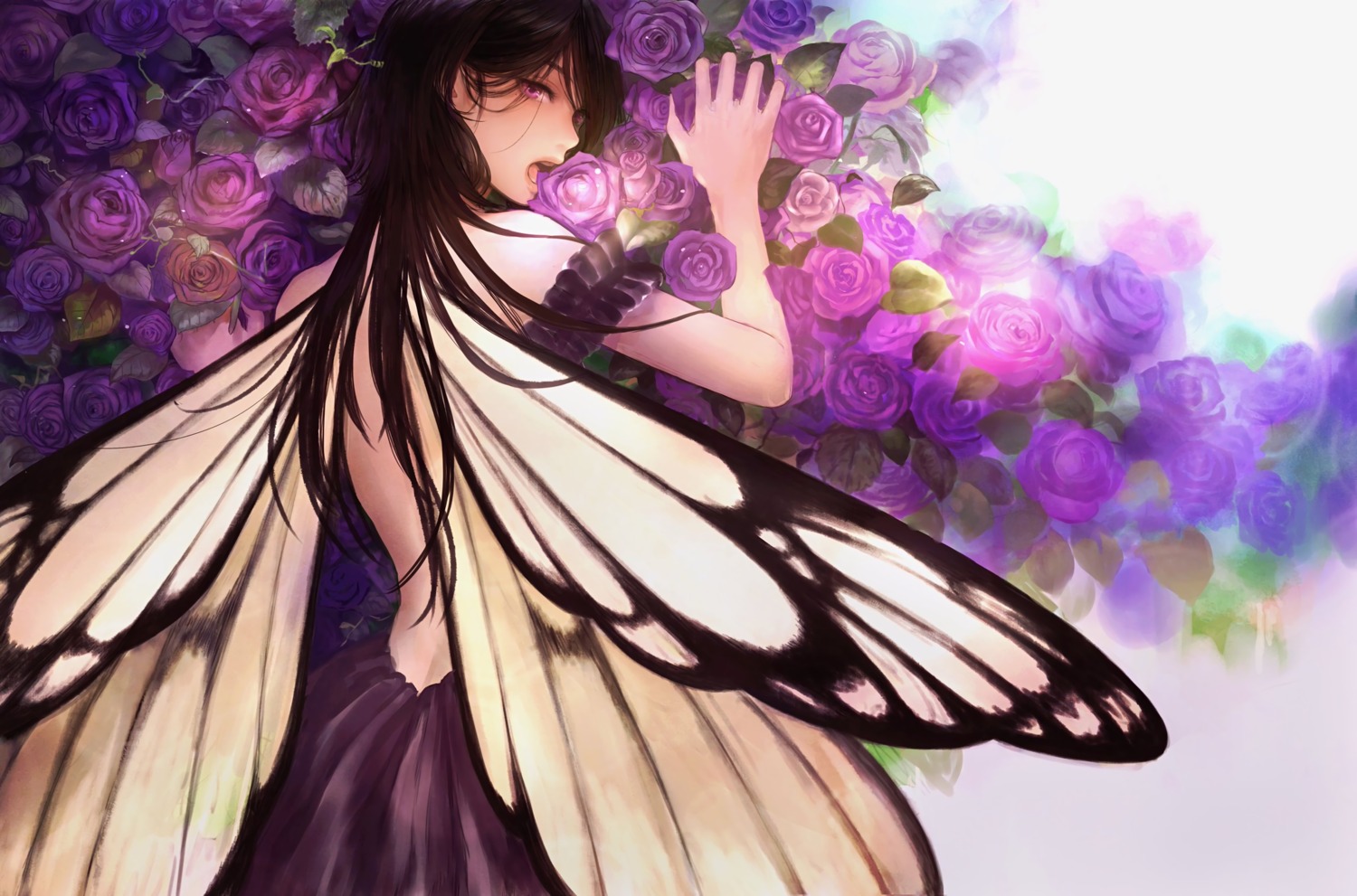 dress, no_bra, romiy, upscaled, wings