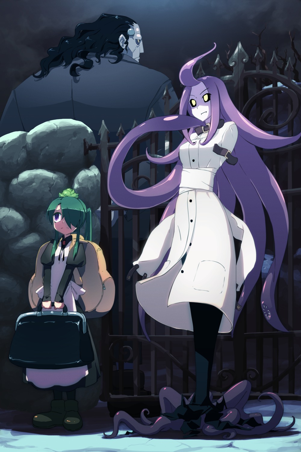 dress, john_su, maid, monster_girl, tentacles
