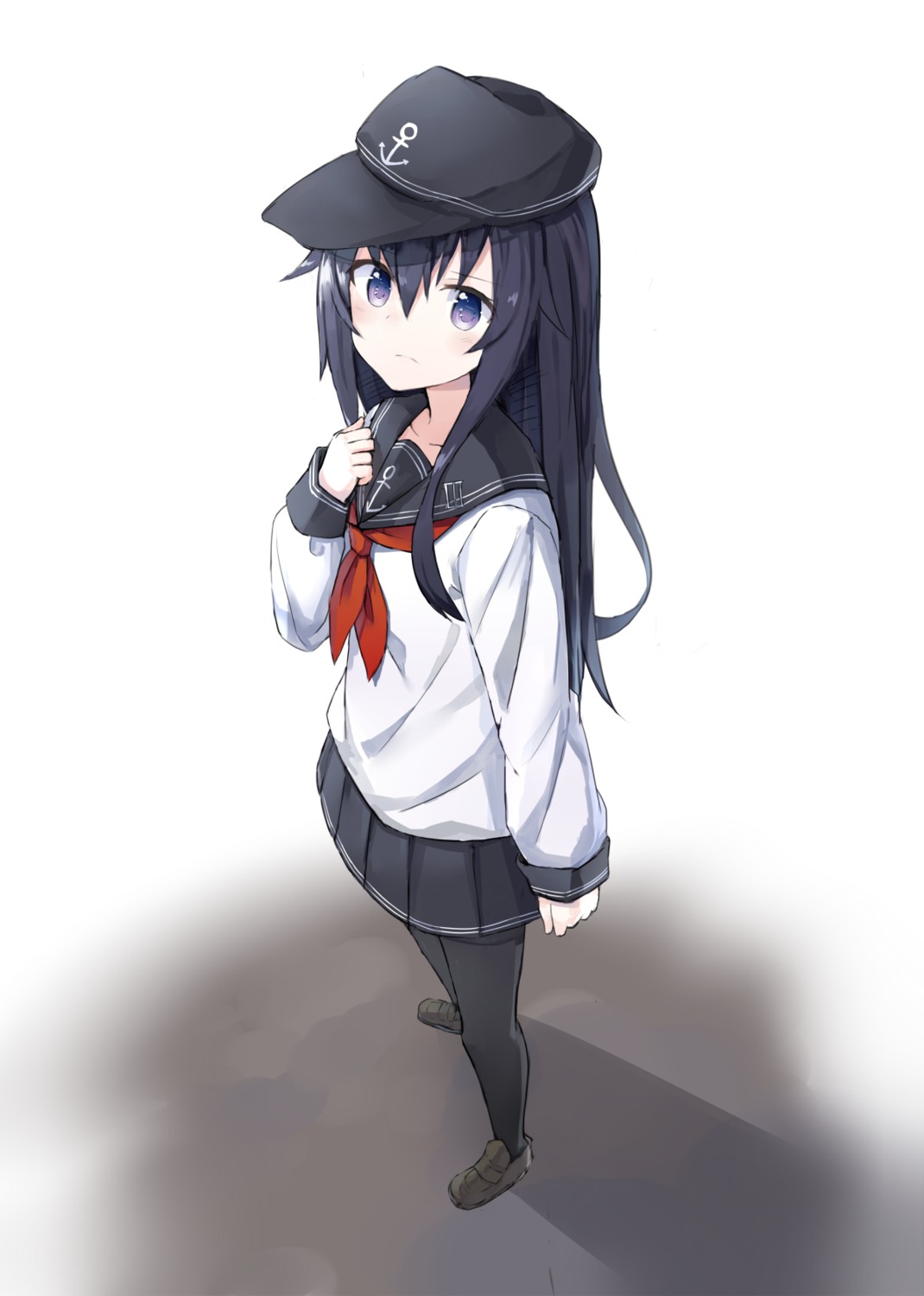 akatsuki_(kancolle), kantai_collection, pantyhose, seifuku, shikuro_(iorimiyakiyo)