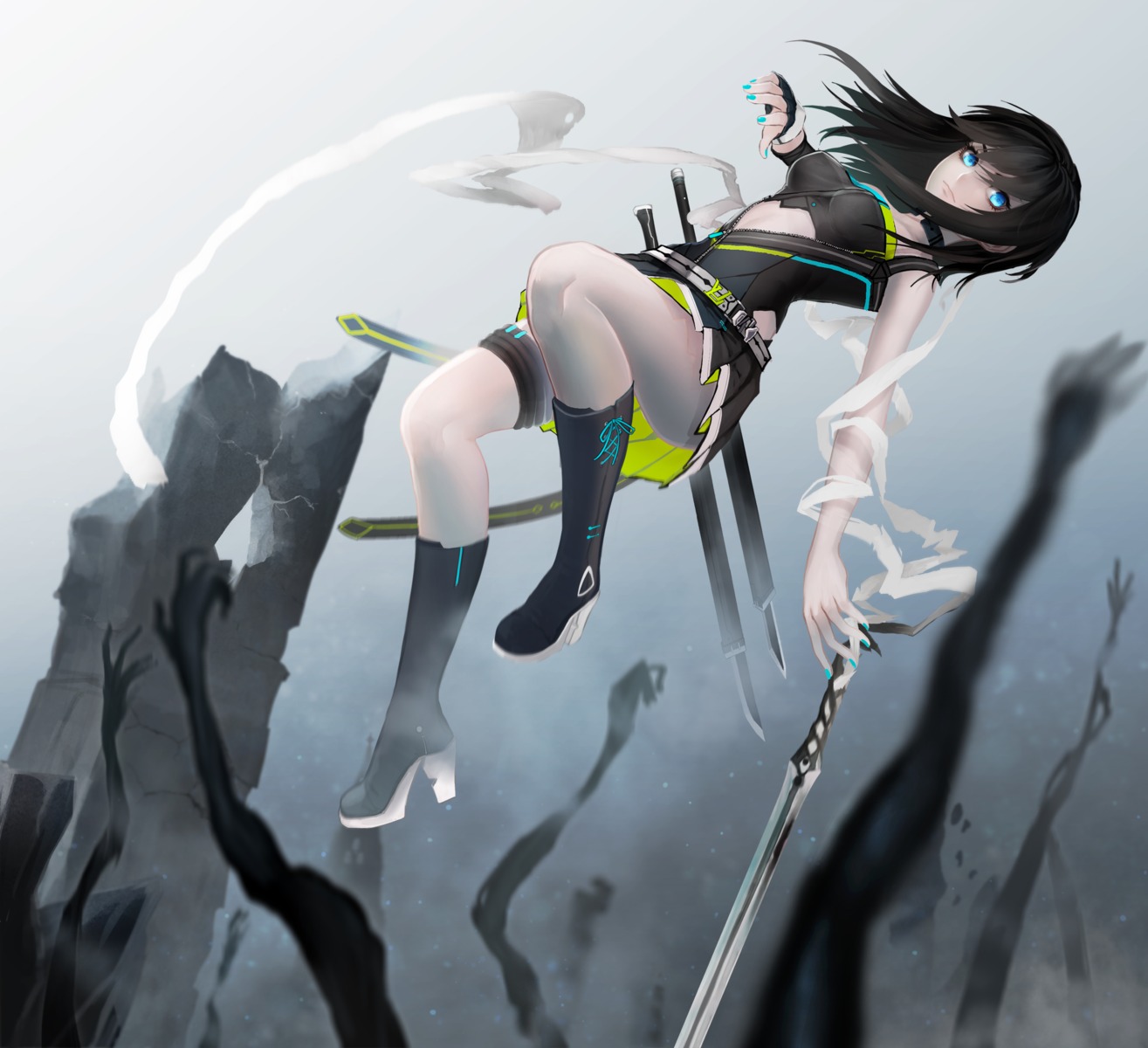 bandages, heels, mek, sword