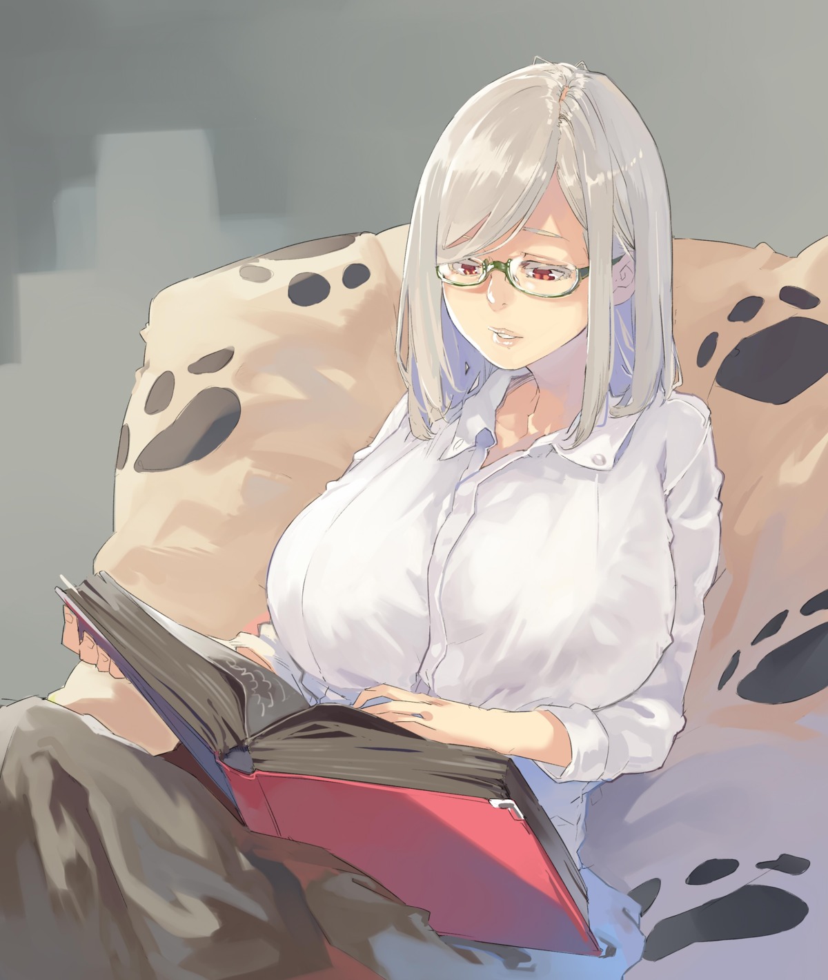 dress_shirt, megane, muneneko