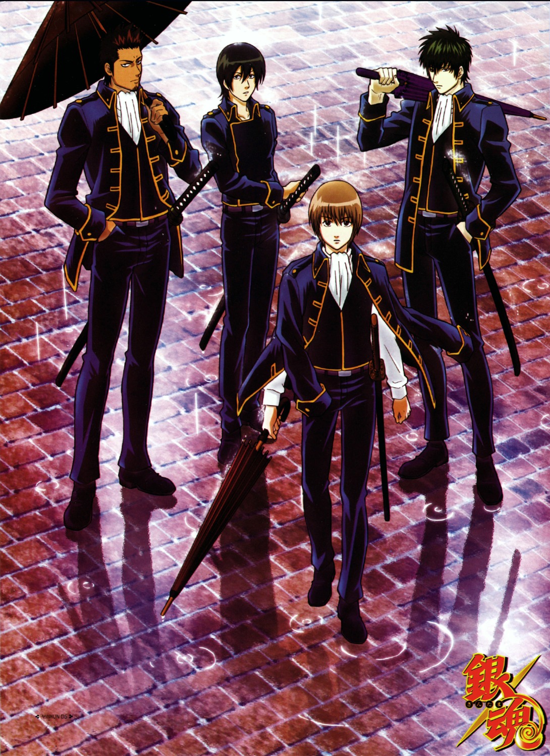 gintama, hijikata_toushirou, kondou_isao, male, okita_sougo, shinsengumi, yamazaki_sagaru
