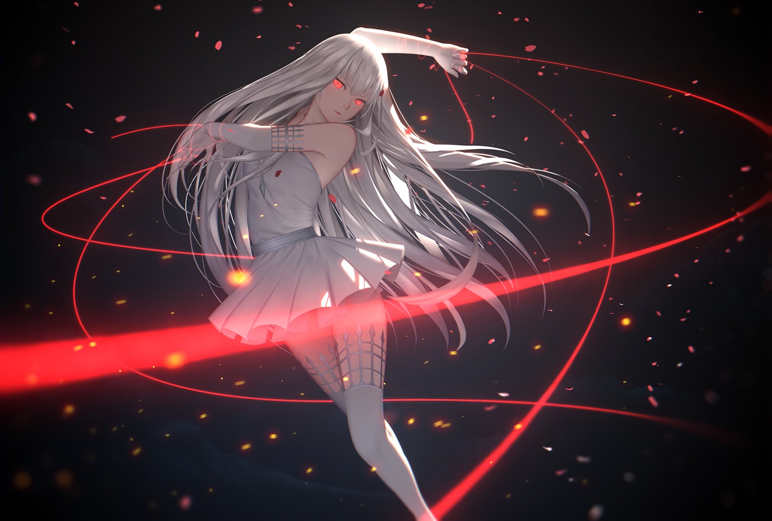 dress, maredoro, pixiv_fantasia, thighhighs