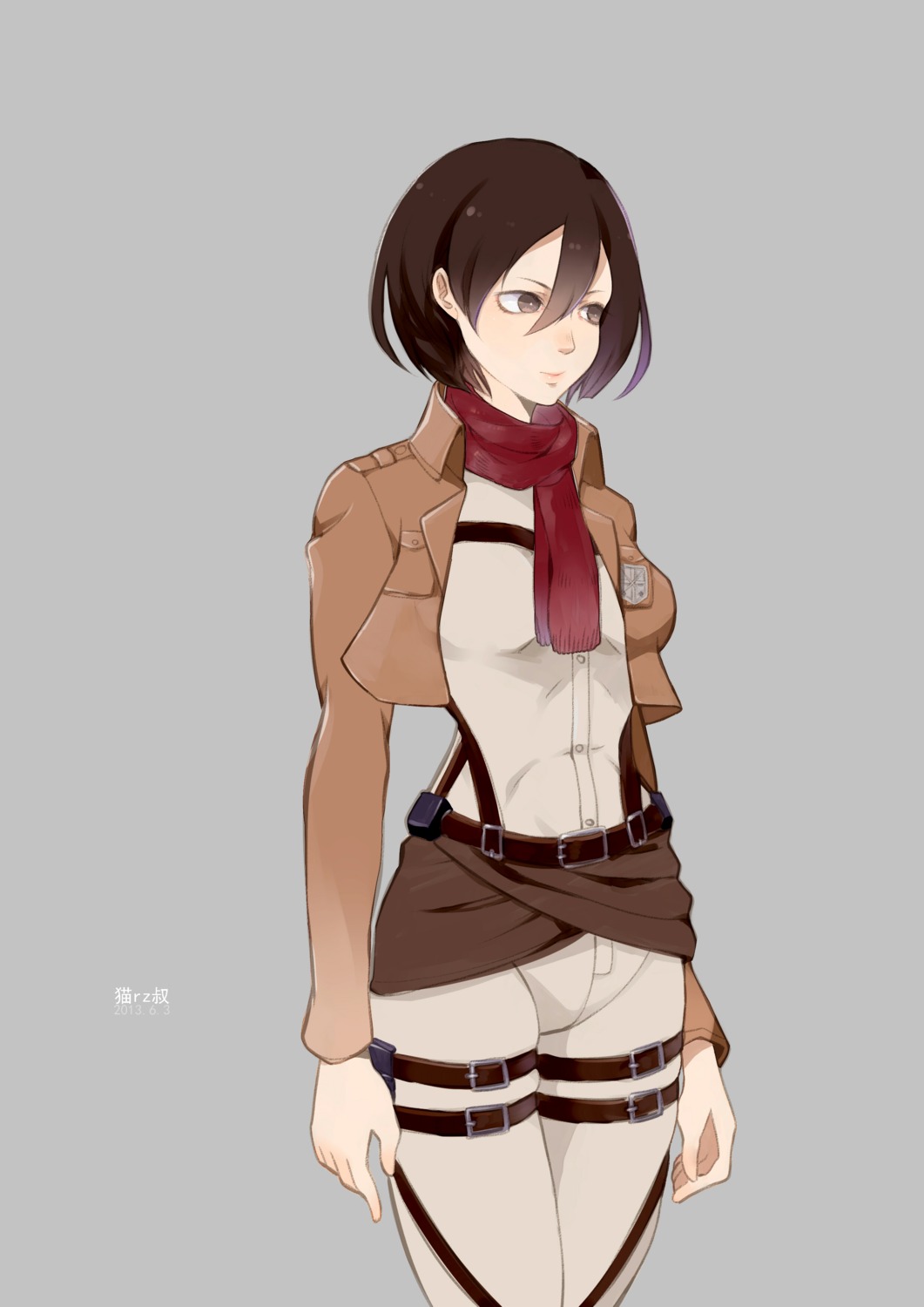 maorzshu, mikasa_ackerman, shingeki_no_kyojin, uniform