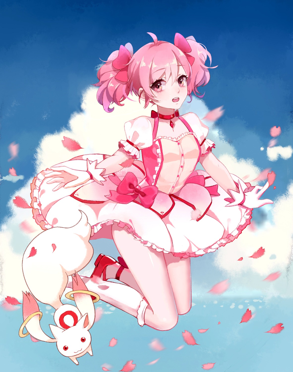 dress, kaname_madoka, kyubey, mahou_shoujo_madoka_magica, maorzshu
