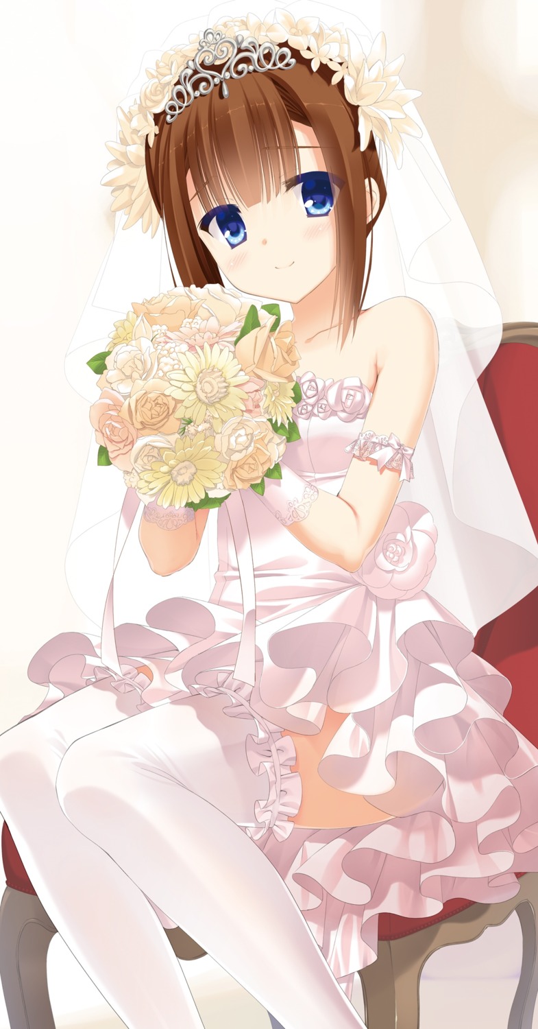 digital_version, dress, hidan_no_aria, kobuichi, see_through, thighhighs, tooyama_kaname, wedding_dress