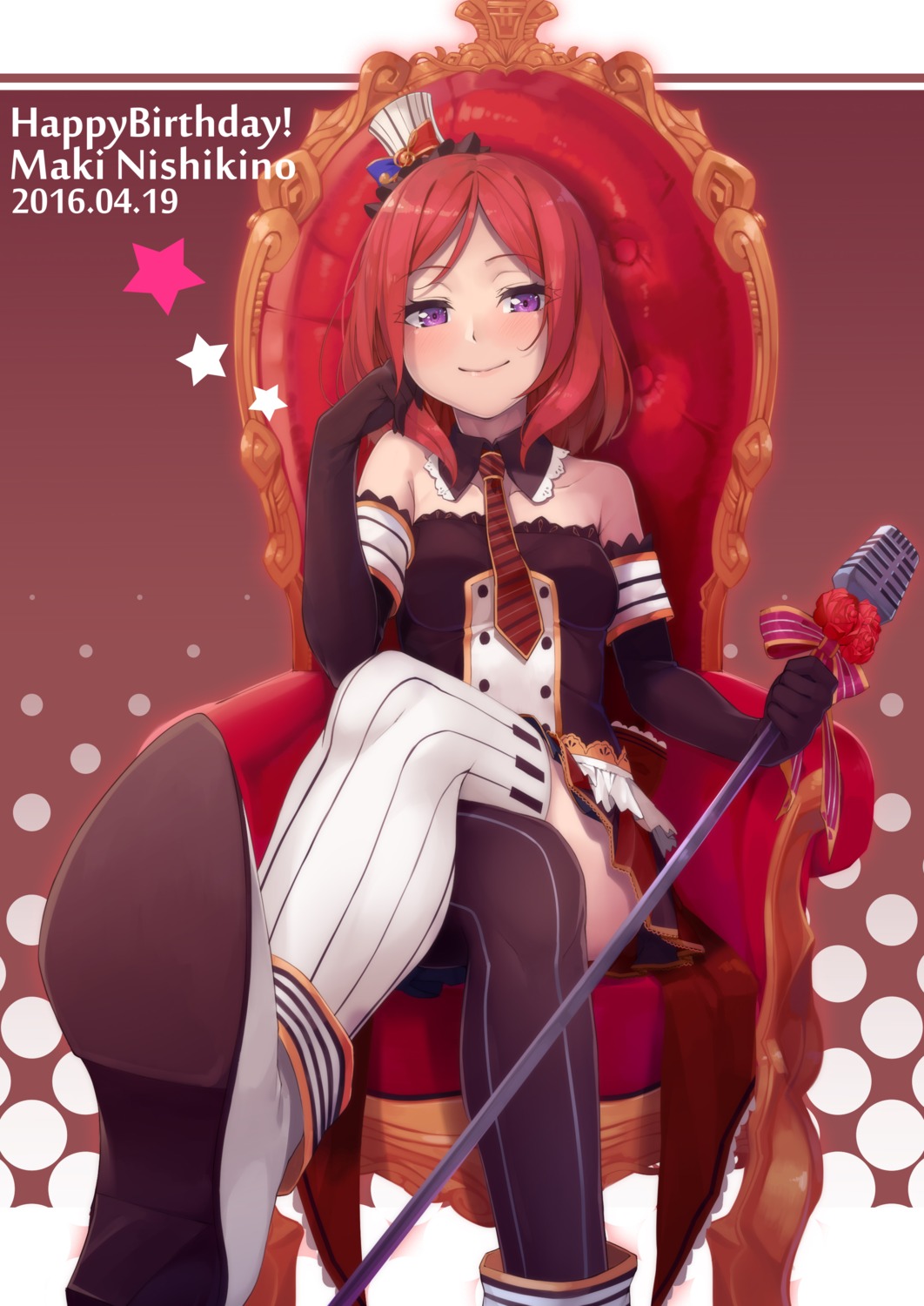 dress, ginopi, heels, love_live!, love_live!_(series), nishikino_maki, thighhighs
