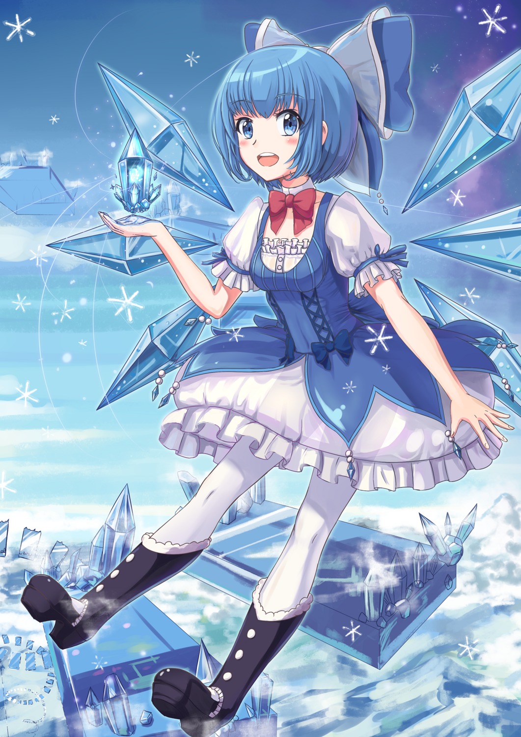 cirno, dress, heels, huanghyy, pantyhose, touhou, wings