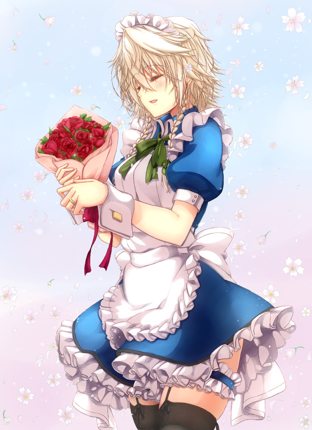 garter, izayoi_sakuya, maid, mickey_dunn, stockings, thighhighs, touhou