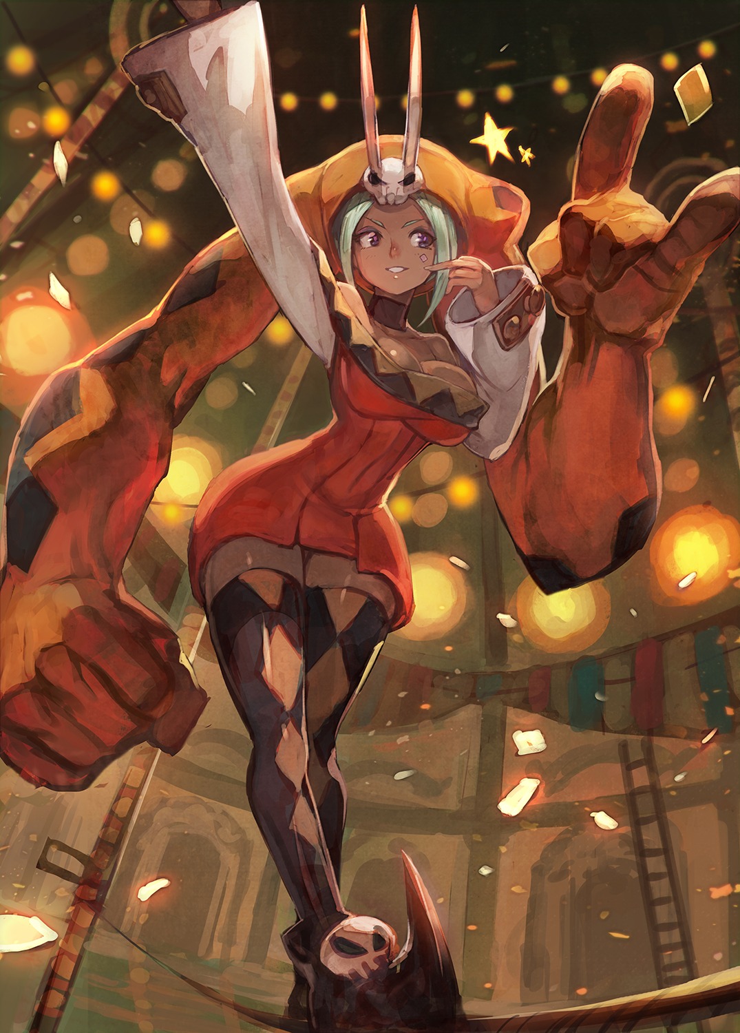 cerebella, cleavage, lack, skullgirls, thighhighs