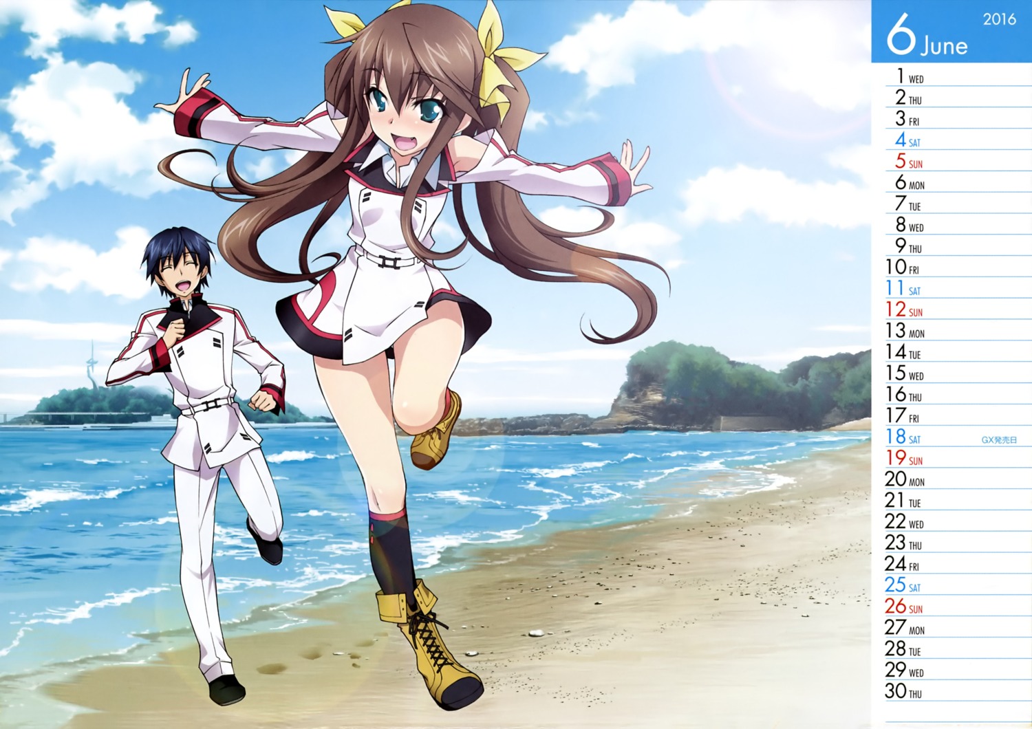 calendar, huang_lingyin, infinite_stratos, orimura_ichika, seifuku, yuuki_homura