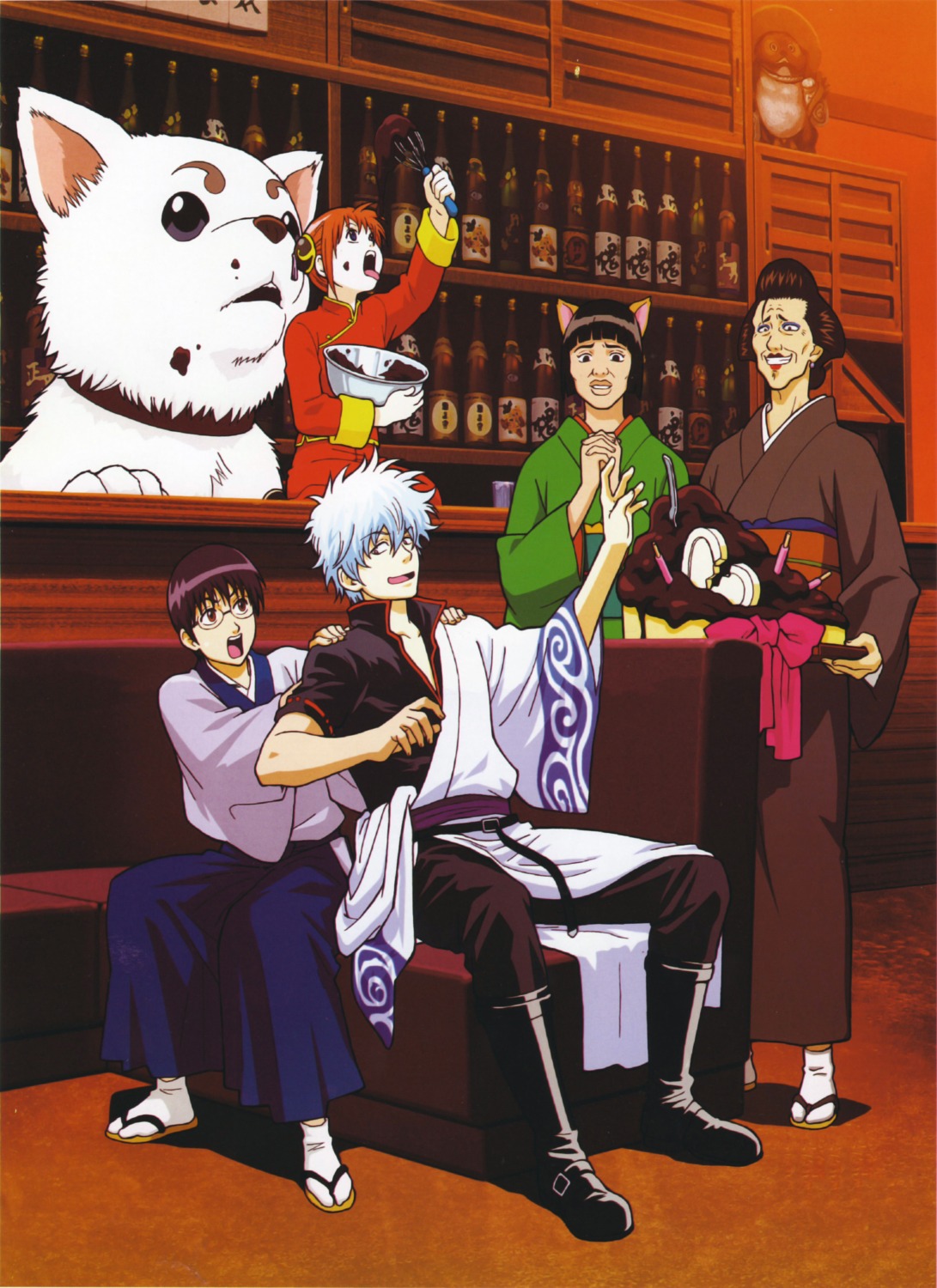 catherine, gintama, kagura, otose, sadaharu, sakata_gintoki, shimura_shinpachi