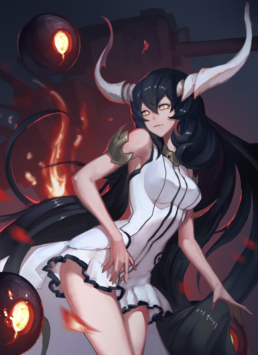 anchorage_water_oni, dress, horns, kantai_collection, reisun001