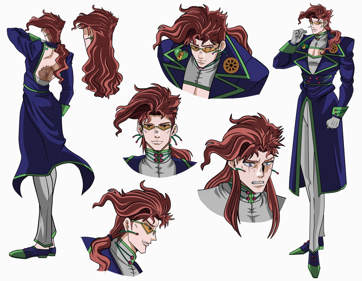 character_design, jojo_no_kimyou_na_bouken, jojo_no_kimyou_na_bouken_part_3:_stardust_crusaders, kakyouin_noriaki, male, zinni