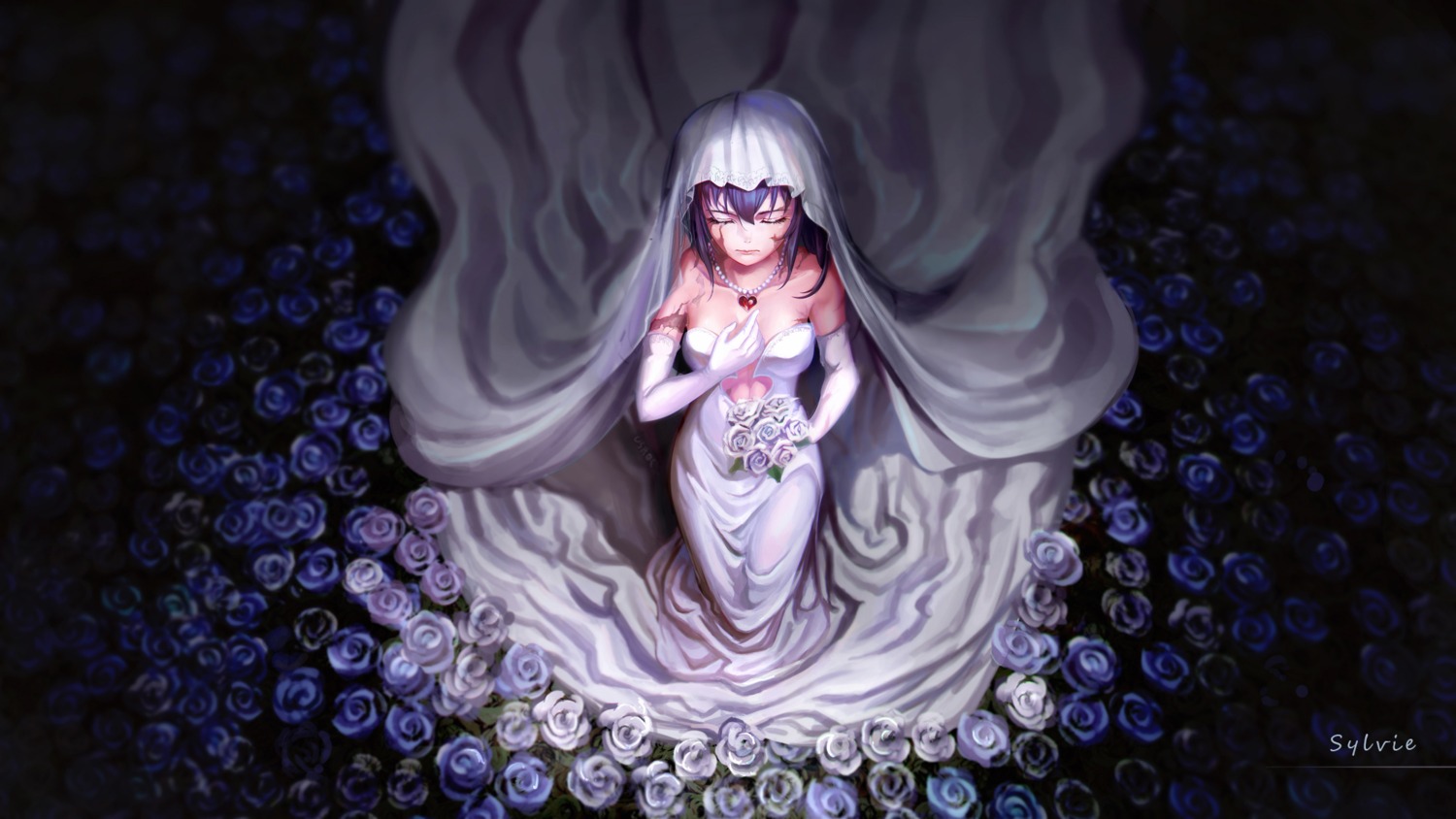 dorei_to_no_seikatsu_~teaching_feeling~, dress, no_bra, sylvie_(dorei_to_no_seikatsu), ushas, wedding_dress