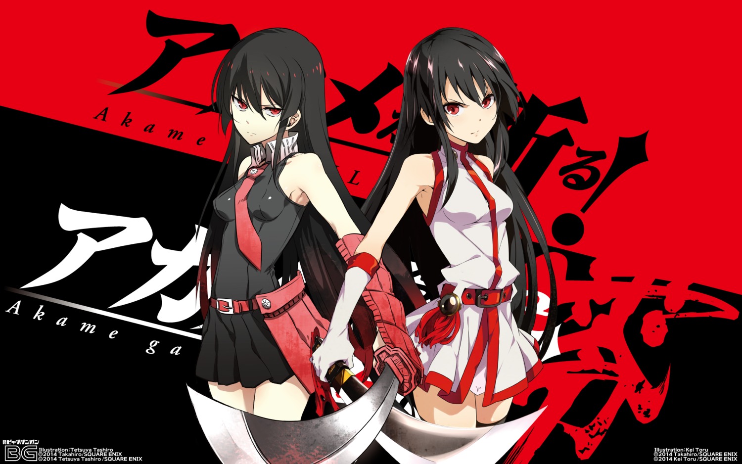 akame, akame_ga_kill!, akame_ga_kill!_zero, dress, sword, tashiro_tetsuya, thighhighs, wallpaper