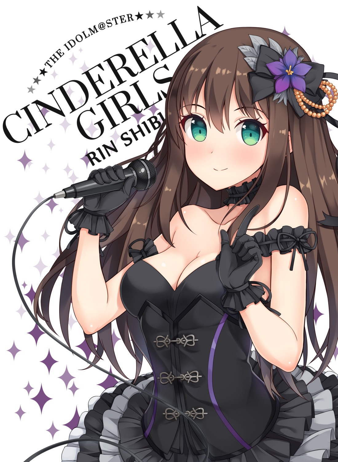 cleavage, dress, hiiragi_hazime, no_bra, shibuya_rin, the_idolm@ster, the_idolm@ster_cinderella_girls