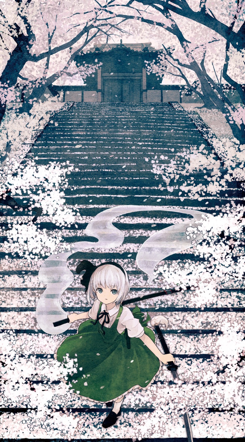 kitsune_(kazenouta), konpaku_youmu, landscape, sword, touhou