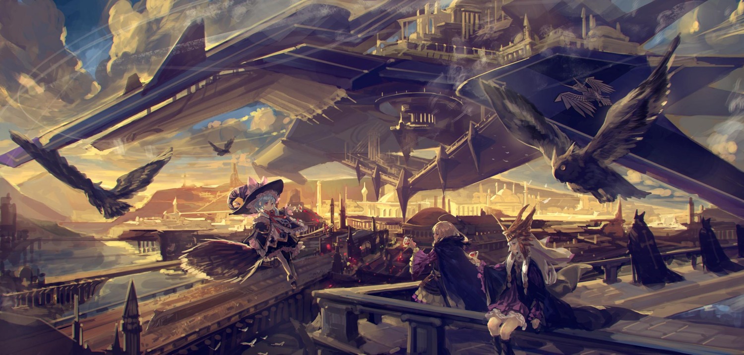 alcd, armor, dress, landscape, lolita_fashion, pixiv_fantasia, pixiv_fantasia_new_world, witch