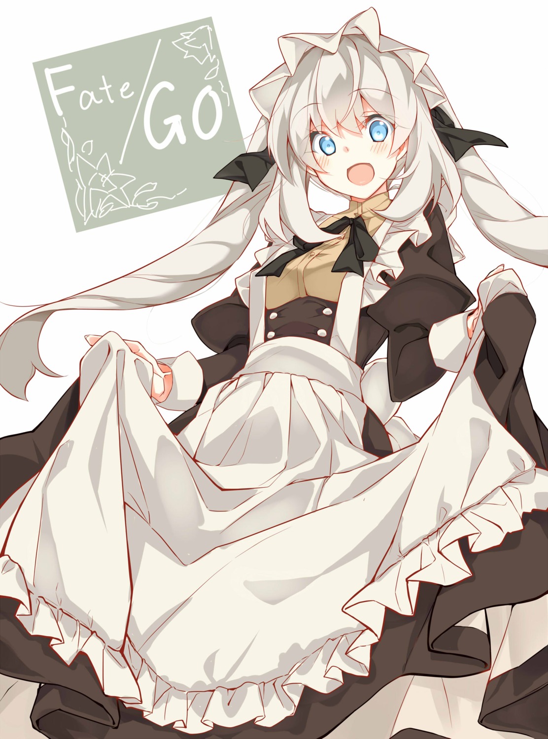 fate/grand_order, maid, marie_antoinette_(fate), skirt_lift, tasuku