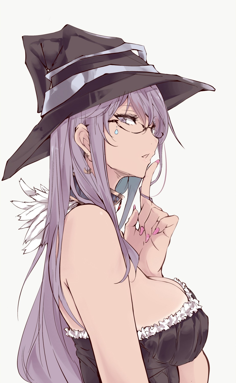 cleavage, megane, no_bra, touma_kisa, witch