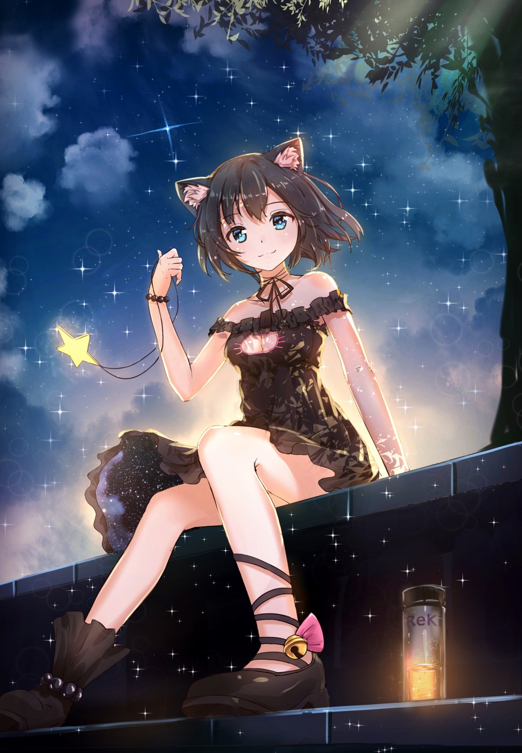 animal_ears, byakuya_reki, cleavage, dress
