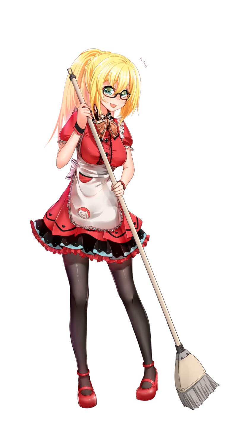 emden_(zhanjianshaonv), heels, maid, megane, onceskylark, pantyhose, zhanjianshaonv