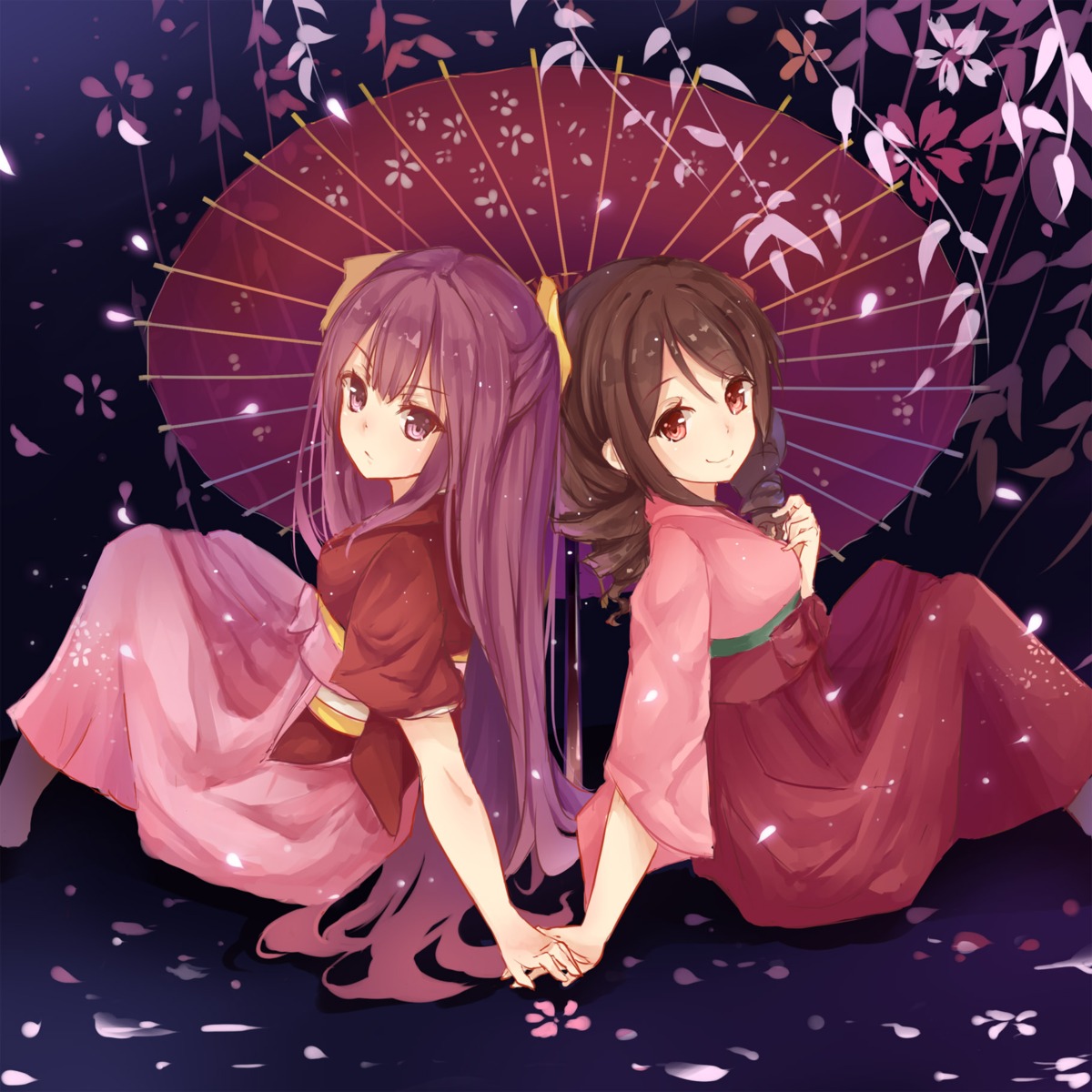 dango_(dangowalolicon), harukaze_(kancolle), japanese_clothes, kamikaze_(kancolle), kantai_collection, umbrella