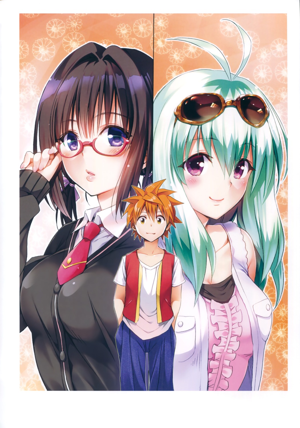 kirisaki_kyouko, megane, run_elsie_jewelria, seifuku, sweater, to_love_ru, to_love_ru_darkness, yabuki_kentarou