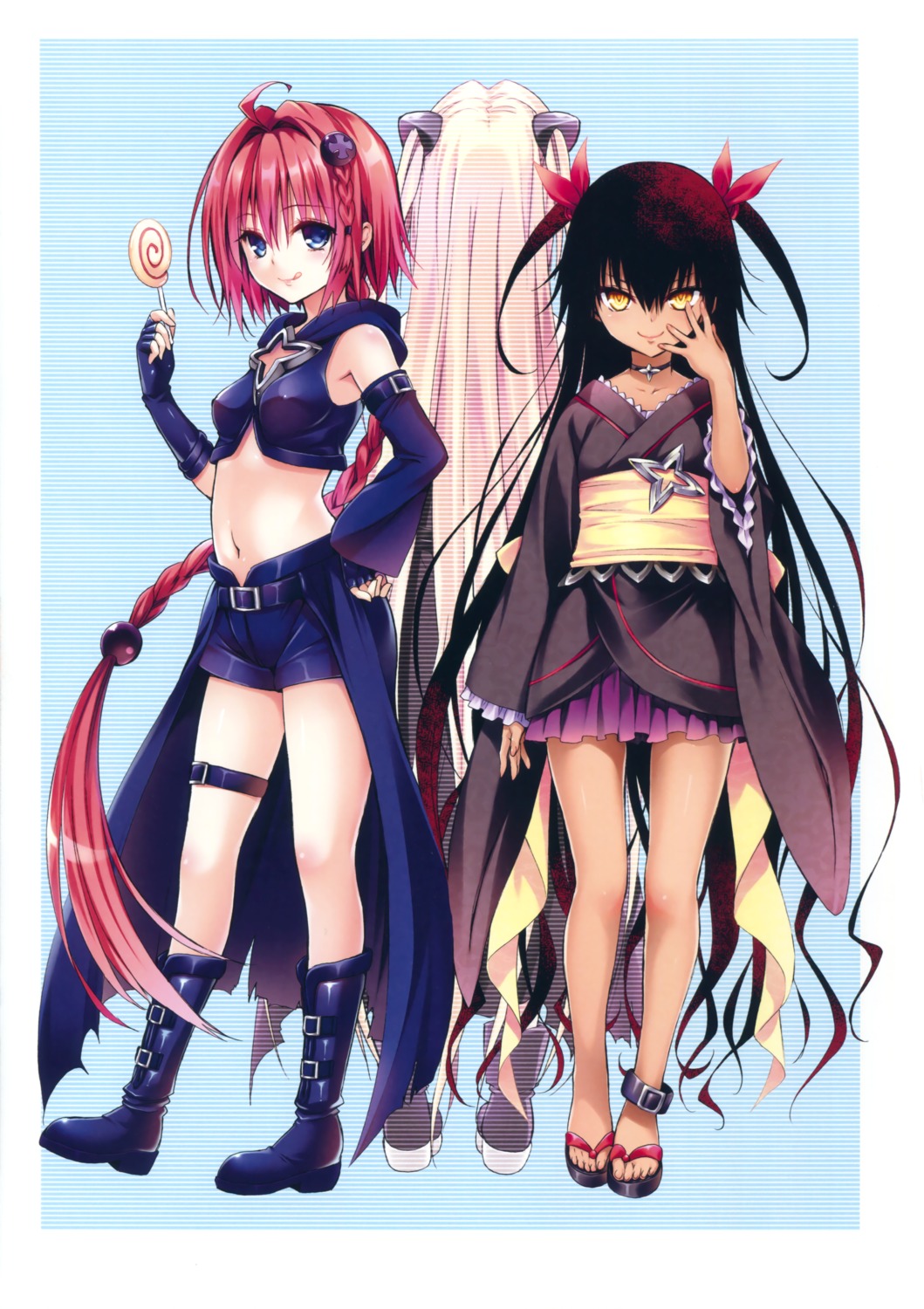 garter, konjiki_no_yami, kurosaki_mea, nemesis, to_love_ru, to_love_ru_darkness, yabuki_kentarou, yukata