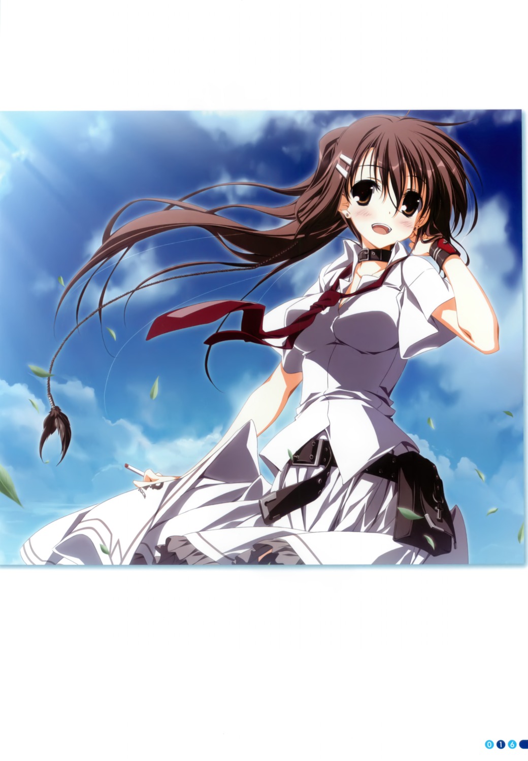 cleavage, kagome, keroq, minakami_yuki, seifuku, smoking, subarashiki_hibi