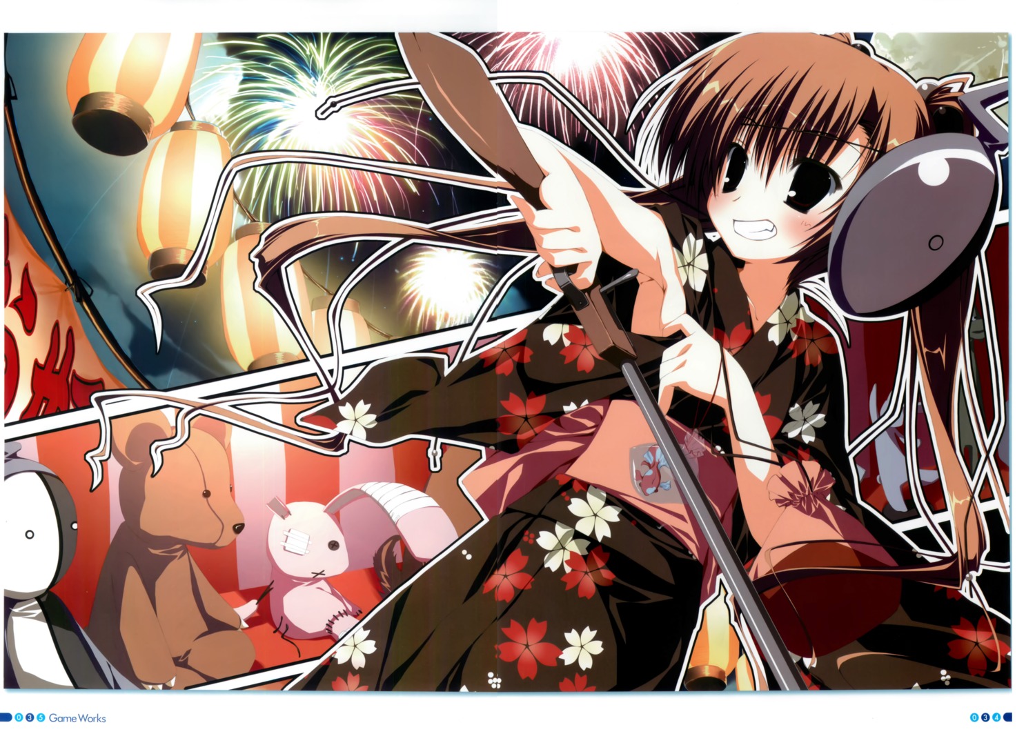crease, gun, h2o_~footprints_in_the_sand~, kagome, tabata_yui, yukata