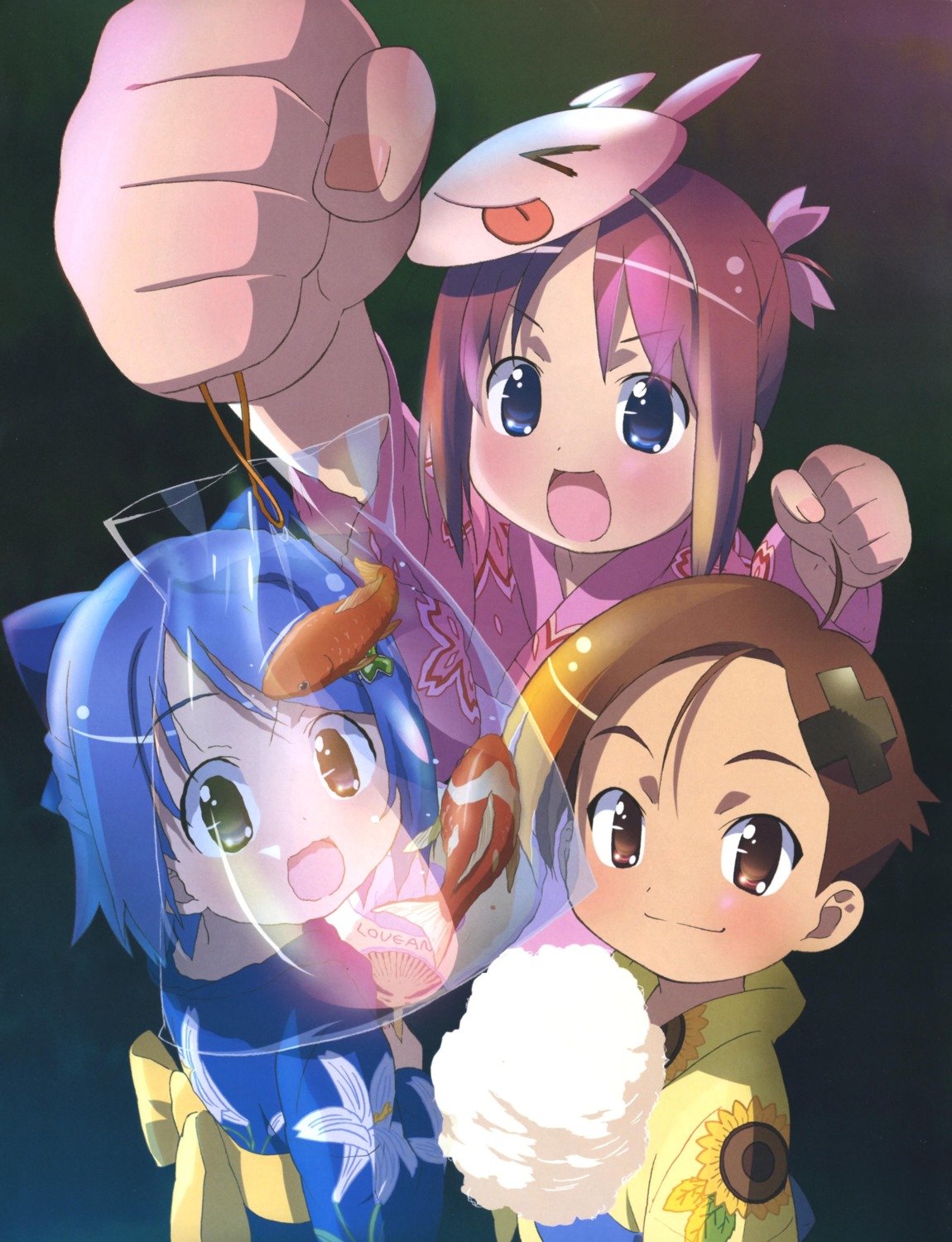 amamiya_manami, gakuen_utopia_manabi_straight, inamori_mika, uehara_mutsuki, yukata