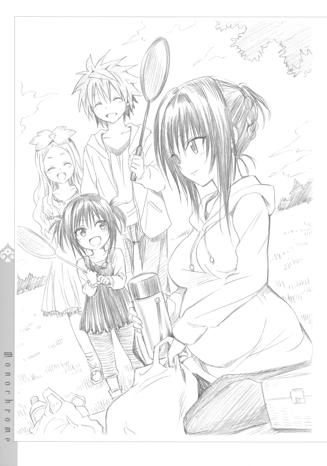 celine, dress, kotegawa_yui, monochrome, pregnant, to_love_ru, to_love_ru_darkness, yabuki_kentarou