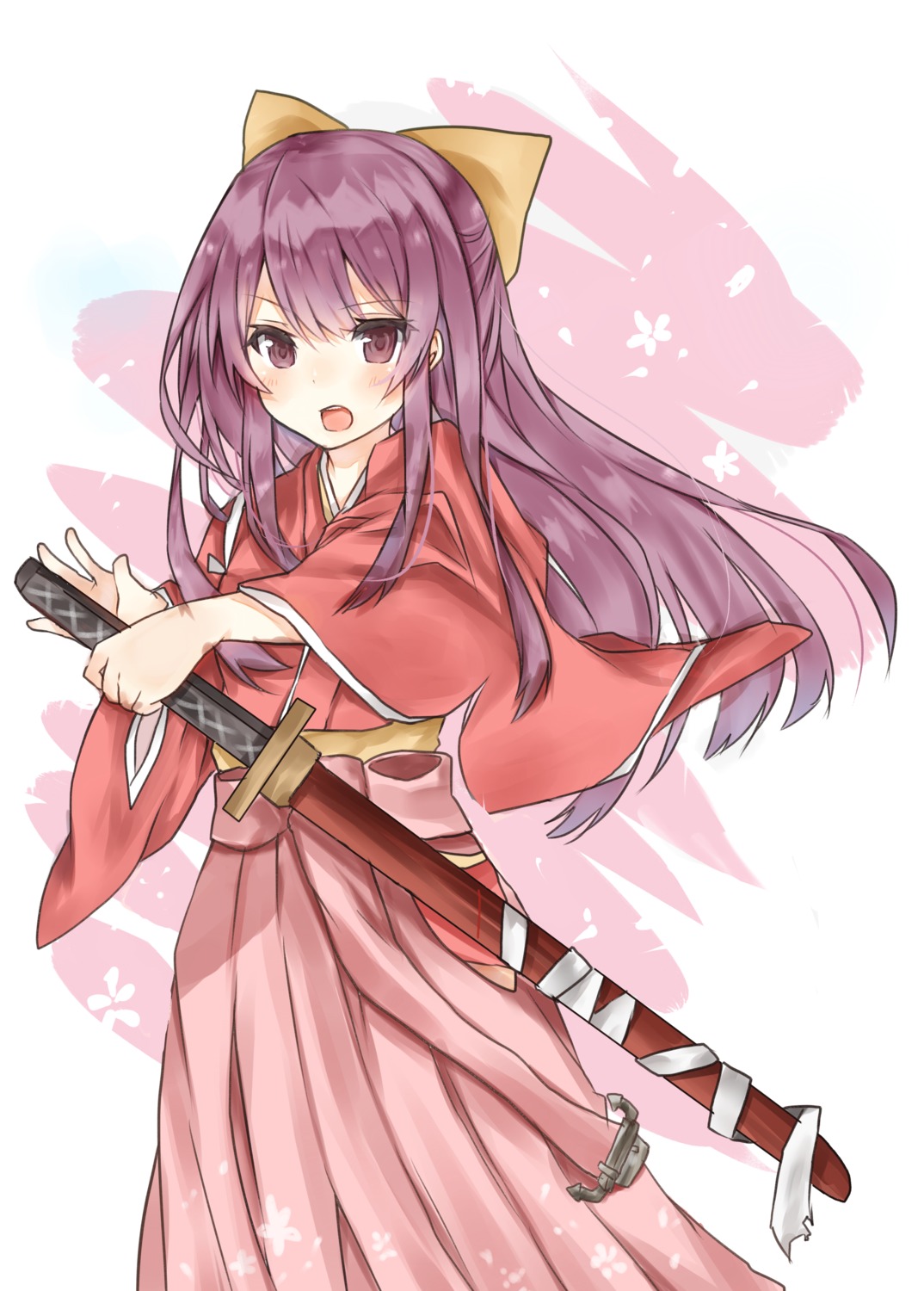 bandages, hoshimiya_nazuna, japanese_clothes, kamikaze_(kancolle), kantai_collection, sword