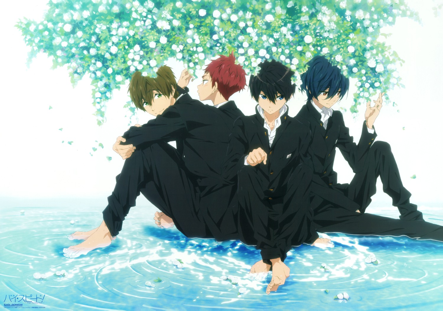 free!, high_speed!, kirishima_ikuya, male, nanase_haruka, nishiya_futoshi, seifuku, shiina_asahi