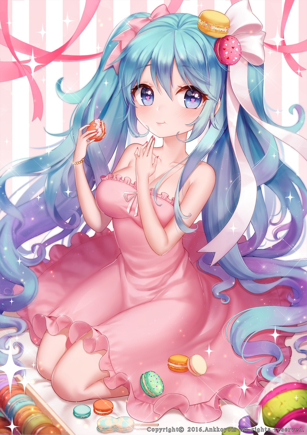 ango, cleavage, dress, hatsune_miku, vocaloid