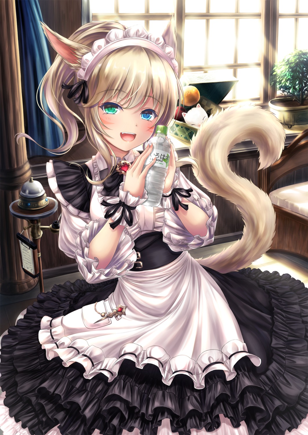 animal_ears, final_fantasy, final_fantasy_xiv, maid, mutsuba_fumi, tail