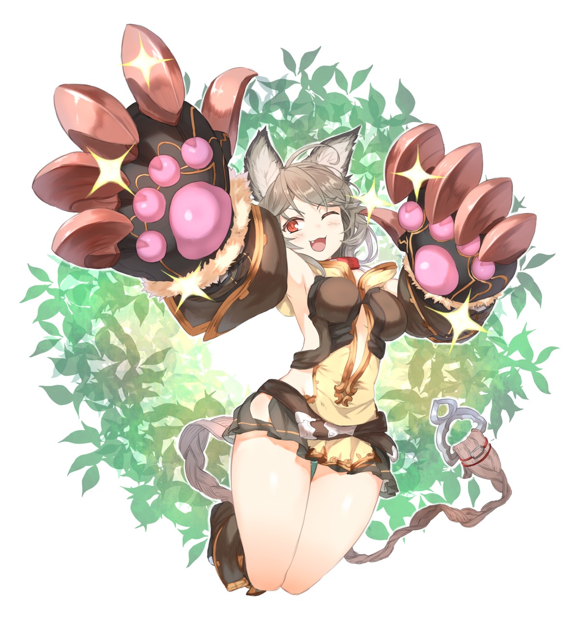animal_ears, granblue_fantasy, no_bra, open_shirt, sen_(granblue_fantasy), shirogane_usagi