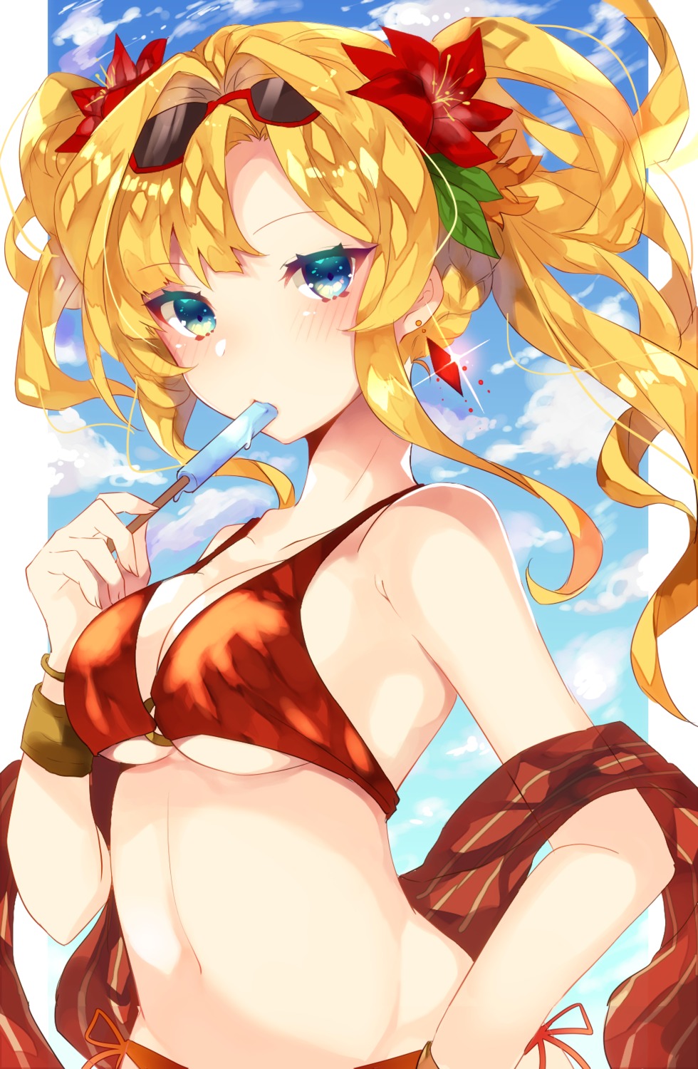 bikini, cleavage, granblue_fantasy, megane, sweetroad, swimsuits, underboob